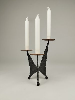 Brutalist Tripod Candleholder in Metal & Copper-SFQ-1760143