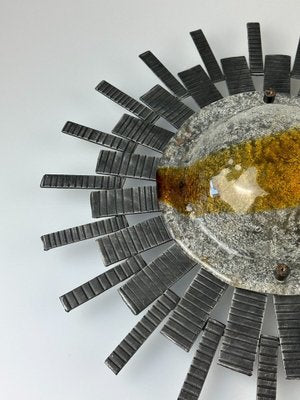 Brutalist Wall Lamp in Iron & Glass, 1970s-EJL-1702124