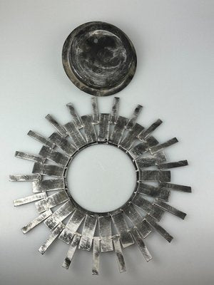 Brutalist Wall Lamp in Iron & Glass, 1970s-EJL-1702124