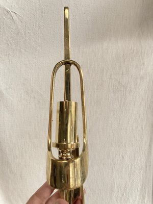 Brutalist Wall Lights in Polished Bronze, 1980, Set of 2-VRR-2036732