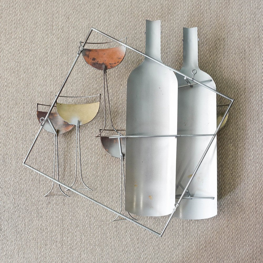 Brutalist Wall Sculpture with Wine Motifs by Curtis Jeré for Artisan House, USA, 2000