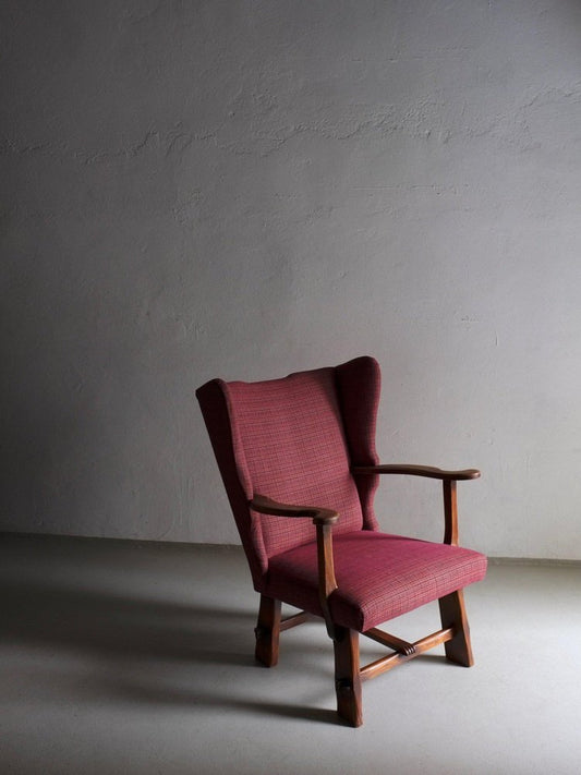 Brutalist Wingback Fireplace Chair, Netherlands, 1960s