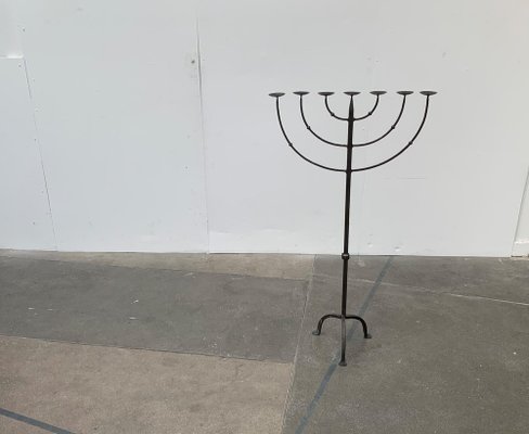 Brutalist Wrought Iron Candleholder-UAH-979477