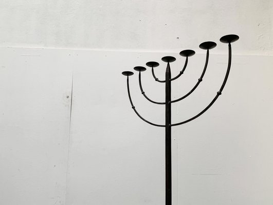 Brutalist Wrought Iron Candleholder-UAH-979477