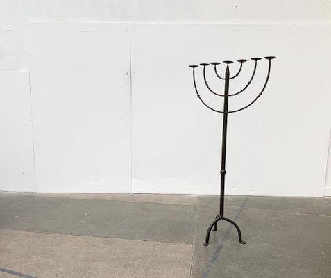 Brutalist Wrought Iron Candleholder-UAH-979477