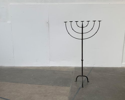 Brutalist Wrought Iron Candleholder-UAH-979477