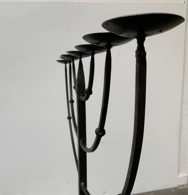 Brutalist Wrought Iron Candleholder-UAH-979477