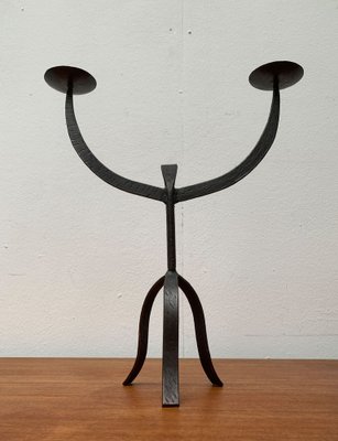 Brutalist Wrought Iron Candleholders, 1960s, Set of 2-UAH-1294645