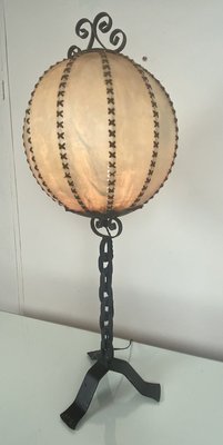 Brutalist Wrought Iron Table Lamp, 1970s-WZZ-887562