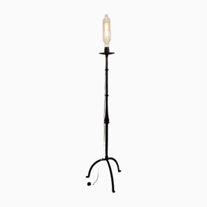 Brutalist Wrought Iron Tripod Floor Lamp with Bulb-NYF-2018907