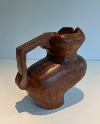 Brutalistic Pitcher in Carved Wood, 1950s-BA-1669062