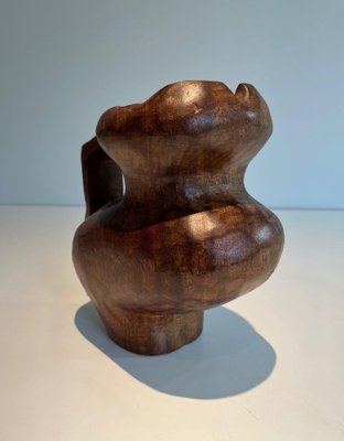 Brutalistic Pitcher in Carved Wood, 1950s-BA-1669062