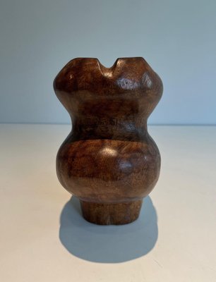 Brutalistic Pitcher in Carved Wood, 1950s-BA-1669062