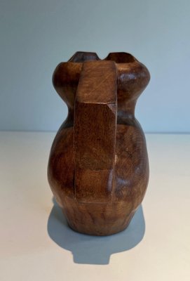 Brutalistic Pitcher in Carved Wood, 1950s-BA-1669062