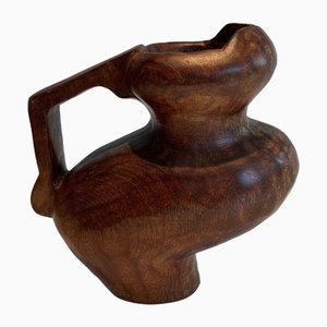 Brutalistic Pitcher in Carved Wood, 1950s-BA-1669062