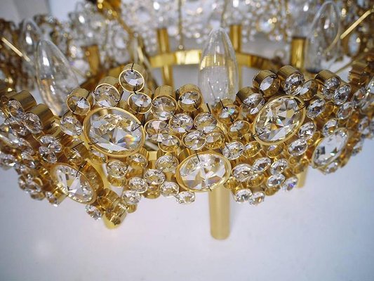 Bubble Chandelier in Swarovski Crystal & 24k Gilded Brass from Palwa, 1970s, Germany