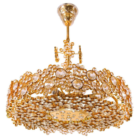 Bubble Chandelier in Swarovski Crystal & 24k Gilt Brass from Palwa, Germany, 1970s