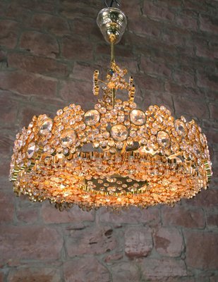 Bubble Chandelier in Swarovski Crystal & 24k Gilt Brass from Palwa, Germany, 1970s-DEK-932602