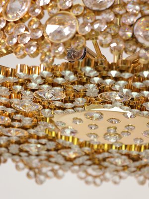 Bubble Chandelier in Swarovski Crystal & 24k Gilt Brass from Palwa, Germany, 1970s-DEK-932602