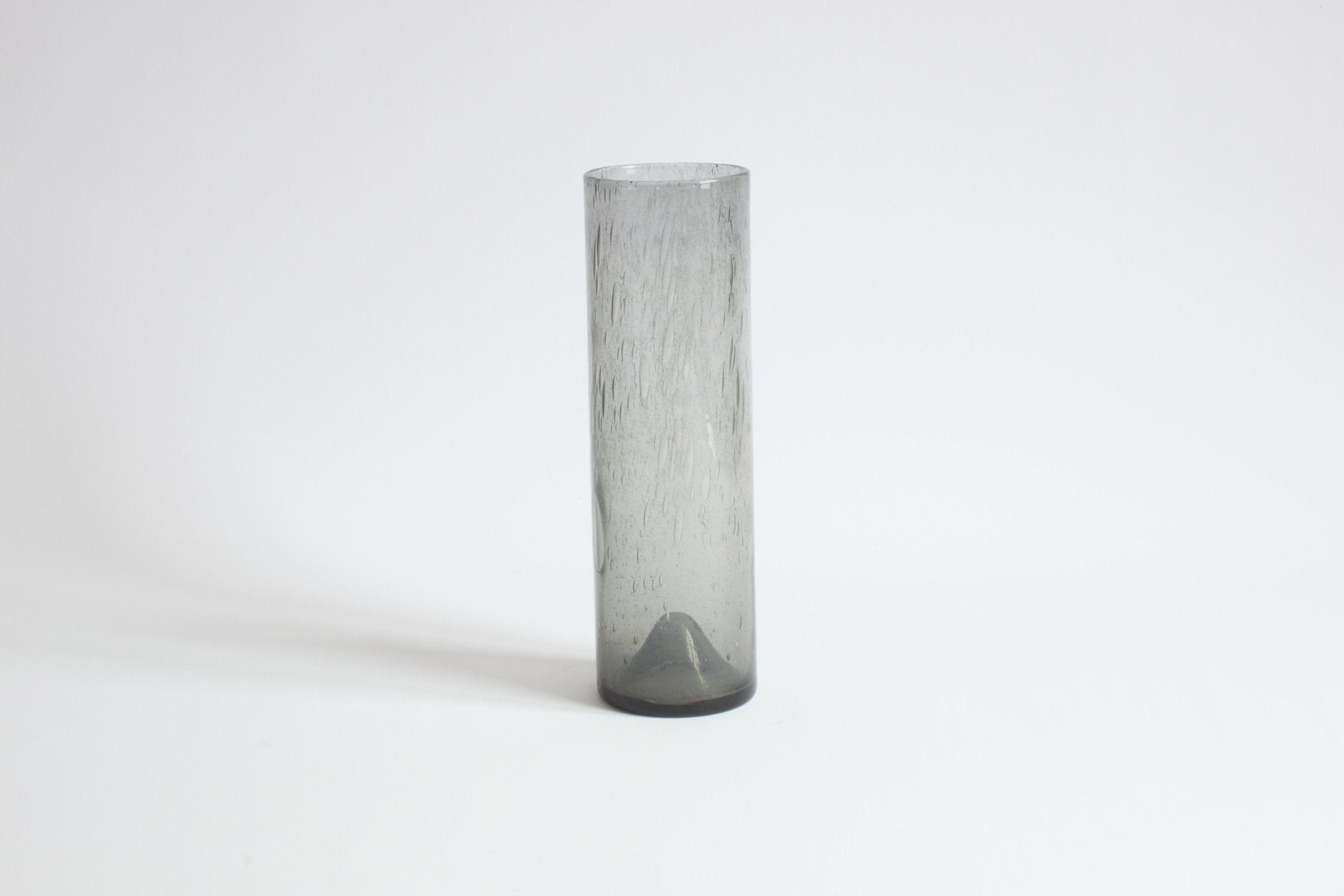 Bubble Glass Cylinder Vase by Erik Höglund for Pukeberg, Sweden, 1960s