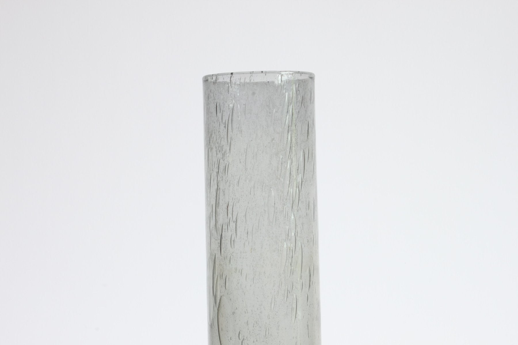 Bubble Glass Cylinder Vase by Erik Höglund for Pukeberg, Sweden, 1960s