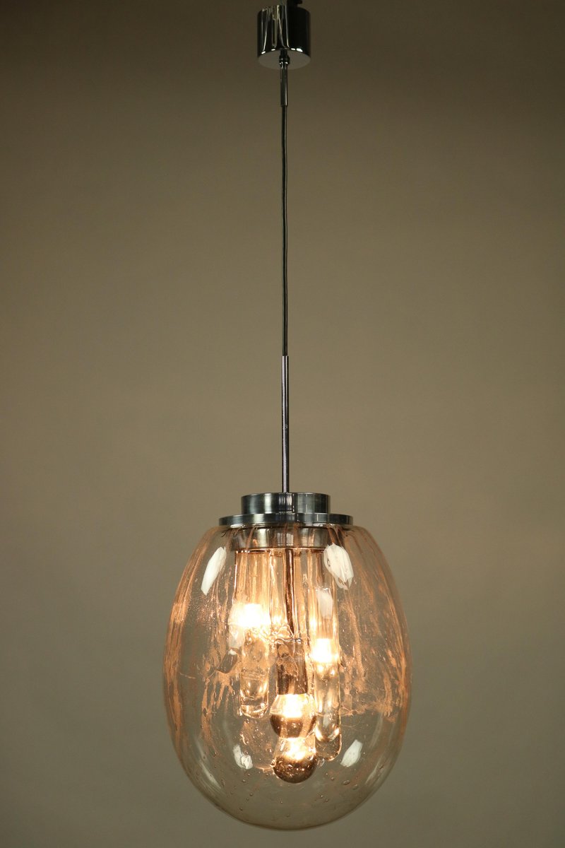 Bubble Glass Egg Pendant Lamp from Doria Leuchten, 1960s