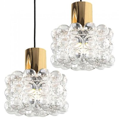 Bubble Glass Pendant Lamps by Helena Tynell, 1960, Set of 2-VDW-2016864