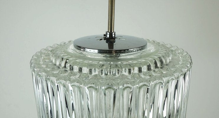 Bubble Glass Pendant Light in Clear Glass and Chrome from Limburg, 1960s-FH-1805388