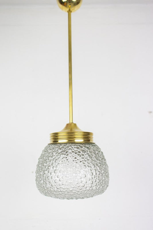 Bubble Glass Pendant with Copper Parts, 1970s