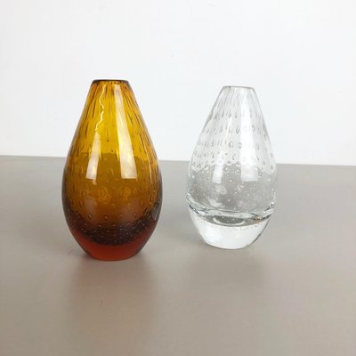 Bubble Glass Vases by Hirschberg, Germany, 1970s, Set of 2-QZ-1106460