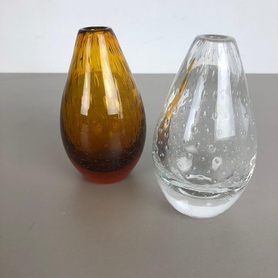 Bubble Glass Vases by Hirschberg, Germany, 1970s, Set of 2-QZ-1106460