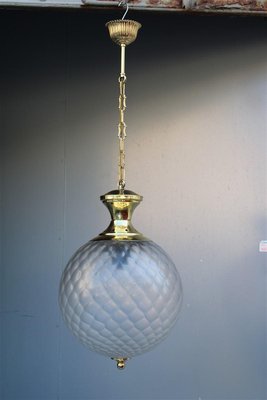 Bubble Lantern Ceiling Light in Murano & Brass, Italy, 1950s-EH-1398573