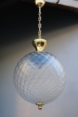 Bubble Lantern Ceiling Light in Murano & Brass, Italy, 1950s-EH-1398573