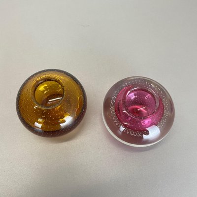 Bubble Structure Bowls or Ashtrays in Murano Glass, Italy, 1970s, Set of 2-QZ-1448598