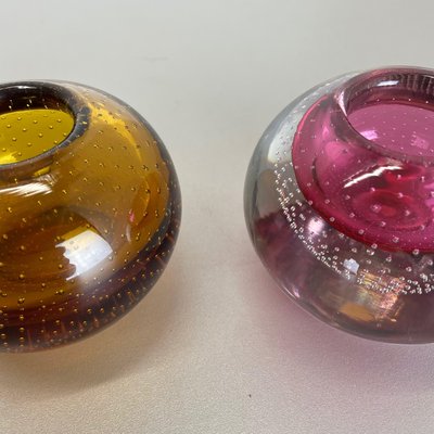 Bubble Structure Bowls or Ashtrays in Murano Glass, Italy, 1970s, Set of 2-QZ-1448598