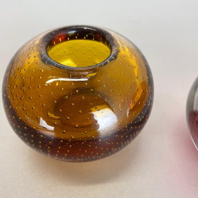 Bubble Structure Bowls or Ashtrays in Murano Glass, Italy, 1970s, Set of 2-QZ-1448598