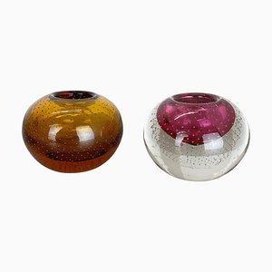 Bubble Structure Bowls or Ashtrays in Murano Glass, Italy, 1970s, Set of 2-QZ-1448598