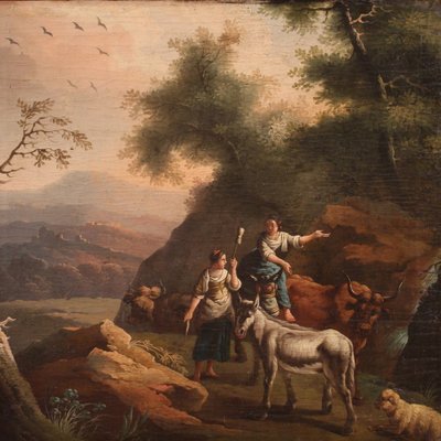 Bucolic Landscape with Characters, 1780, Oil on Canvas-RP-2040969