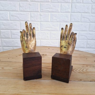 Buddha Hand Fragments Repurposed as Bookends, Thailand, Mid 19th Century, Set of 2-FRB-1805203