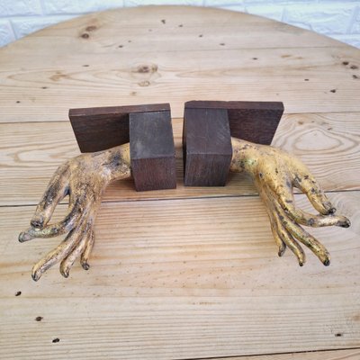 Buddha Hand Fragments Repurposed as Bookends, Thailand, Mid 19th Century, Set of 2-FRB-1805203