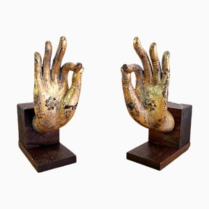 Buddha Hand Fragments Repurposed as Bookends, Thailand, Mid 19th Century, Set of 2-FRB-1805203