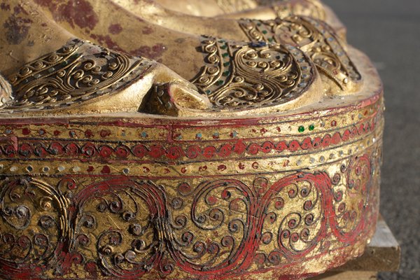 Buddha in Gilded Wood, Asia, 1950s-LA-1755696