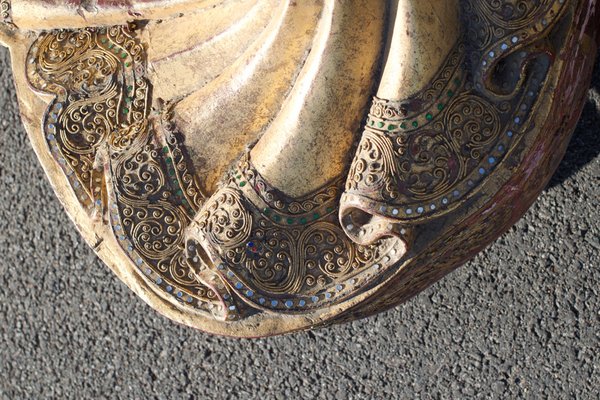 Buddha in Gilded Wood, Asia, 1950s-LA-1755696