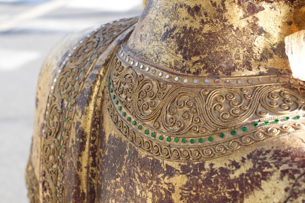 Buddha in Gilded Wood, Asia, 1950s-LA-1755696