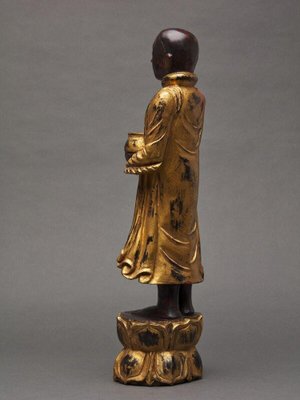 Buddha Subject in Gilded Polychome Carved Wood-QKG-1807545