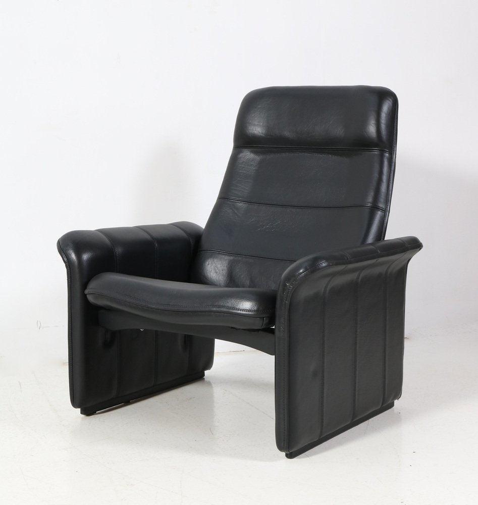 Buffalo Neck Leather DS-50 Lounge Chairs and Ottoman from de Sede, 1970s, Set of 3