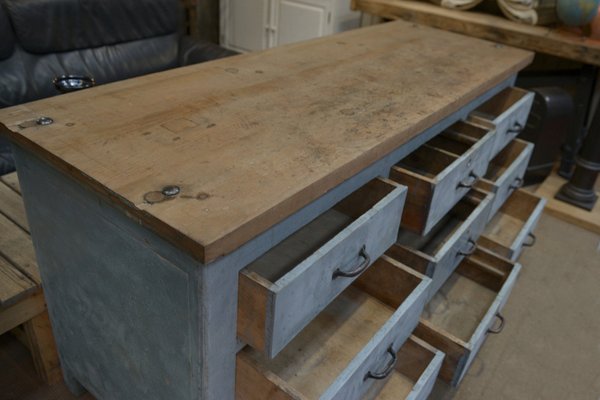 Buffet with 9 Gray Patinated Drawers, 1950s-NEN-2043277