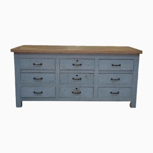 Buffet with 9 Gray Patinated Drawers, 1950s-NEN-2043277