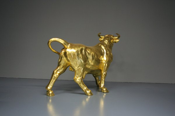 Bull Figure in 24 Karat Gilt, 2000s-QAI-1778500