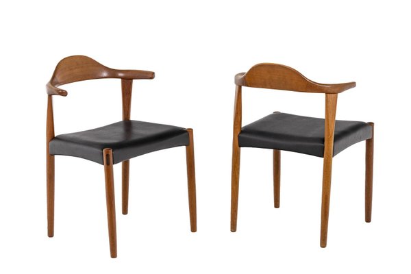 Bull Horn Teak Chairs by Harry Østergaard, 1950s, Set of 4-CEJ-992067